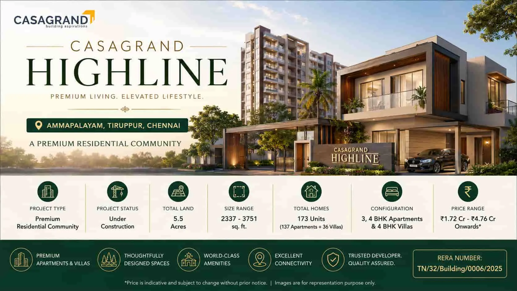 Casagrand Highline Tiruppur | Spacious Luxury Homes
