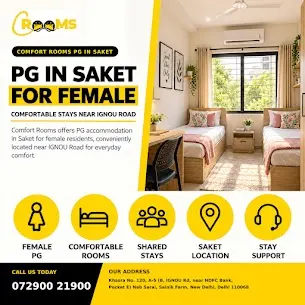 Comfort Rooms PG near Saket